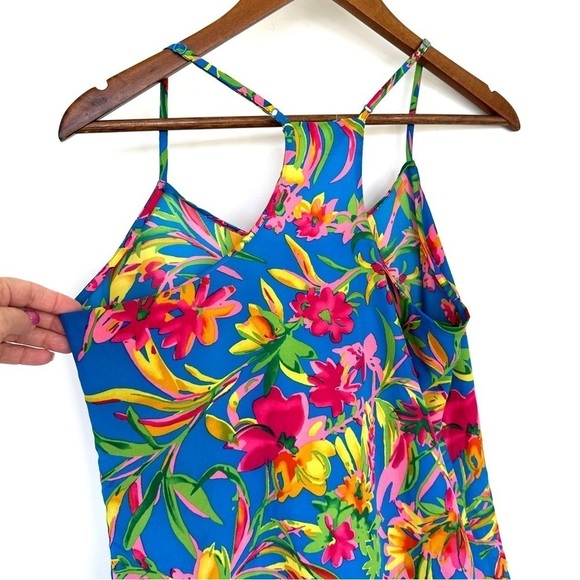 J. Crew  tank top, racer back with adjustable straps, in a tropical floral print - Picture 6 of 11